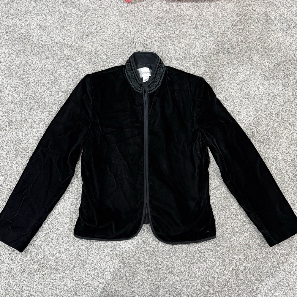 Vtg Y2K Nygard Black Clever Ornate Jacket Whimsigoth Vamp Romantic Women’s US 6 - Picture 1 of 12